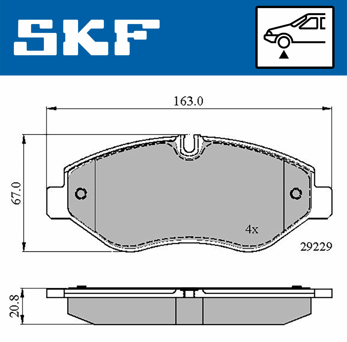 Sada brzdových platničiek kotúčovej brzdy SKF